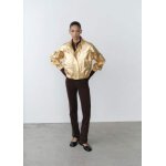 Veste bomber en jean mtallise