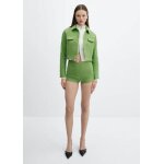 Veste crop tweed poches