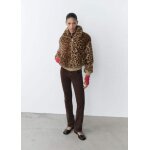 Veste lopard fourrure synthtique