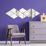 10 stickers miroirs losanges argents