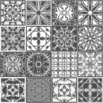 16 stickers carrelages azulejos originaux nuance gris