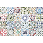 24 stickers carrelages azulejos ornements anciens