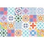24 stickers carrelages azulejos ornements folklorique
