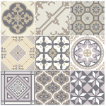 9 stickers carreaux de ciment champtre