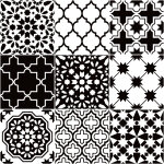 9 stickers carrelages azulejos classique nuance noir et blanc