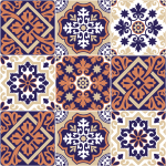9 stickers carrelages azulejos ornement arabesque