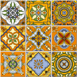 9 stickers carrelages azulejos ornements mosaques anciens