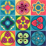 9 stickers carrelages azulejos ornements mosaques vintages