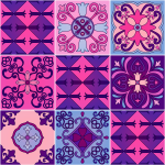 9 stickers carrelages azulejos violet byzantine