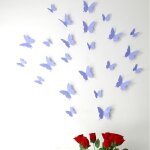 Kit de 12 stickers papillons 3d lavandes