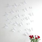 Kit de 36 stickers papillons 3d blancs Kit de 36 stickers papillons 3d blancs