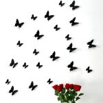 Kit de 36 stickers papillons 3d noirs
