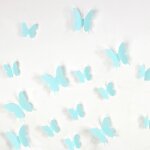 Kit de 36 stickers papillons 3d turquoise