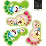Pack de 4 stickers traces de pieds phosphorescents Pack de 4 stickers traces de pieds phosphorescents