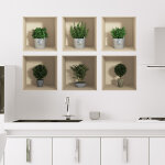 Pack de 6 stickers 3d les herbes et mini arbres Pack de 6 stickers 3d les herbes et mini arbres