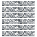 Pack de 6 stickers frises carrelages nuance de gris nino Pack de 6 stickers frises carrelages nuance de gris nino