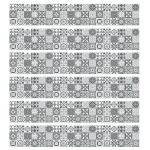 Pack de 6 stickers frises carrelages nuance de gris roso Pack de 6 stickers frises carrelages nuance de gris roso