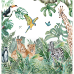 Papier peint panoramique jungle prencoll animaux de la savane h 250 x l 240 cm