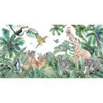 Papier peint panoramique jungle prencoll animaux des tropiques h 250 x l 480 cm