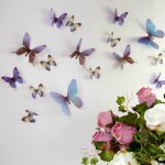 Papillons 3d bleus - 18 stickers papillons 3d authentiques Papillons 3d bleus - 18 stickers papillons 3d authentiques