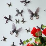 Papillons 3d noirs - 18 stickers papillons 3d authentiques Papillons 3d noirs - 18 stickers papillons 3d authentiques