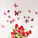 Papillons 3d rouges - 18 stickers papillons 3d authentiques Papillons 3d rouges - 18 stickers papillons 3d authentiques