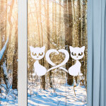 Sickers lectrostatiques chats dans l'amour