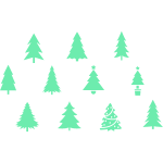 Stickers 10 sapins de nol phosphorescents