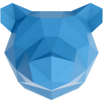 Sticker 3d origami ours bleu