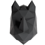 Sticker 3d origami rhinocros noir
