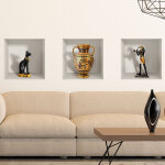 Stickers 3d statuettes gyptiennes antiques