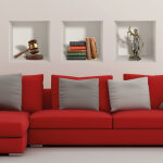 Stickers 3d statuette marteau et livres de la justice