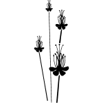 Sticker 4 fleurs aux longues tiges
