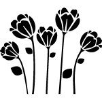 Sticker 5 fleurs Sticker 5 fleurs