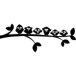 Sticker 6 bébés oiseaux Sticker 6 bébés oiseaux