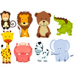 Sticker 8 animaux de la jungle