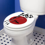 Sticker abattant toilette drapeau japonais et bambou