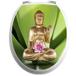 Sticker abattant wc bouddha avec fleur de lotus Sticker abattant wc bouddha avec fleur de lotus