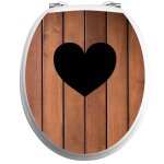 Sticker abattant wc c?ur rustique