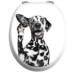 Sticker abattant wc avec un chien curieux