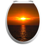 Sticker abattant wc coucher du soleil  la mer