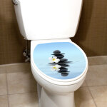 Sticker abattant wc zen galets noirs sur l?eau
