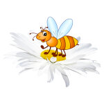 Sticker abeille sur fleur Sticker abeille sur fleur