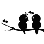 Sticker amour d'oiseau Sticker amour d'oiseau