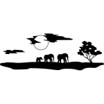 Sticker animaux d'afrique & elphants