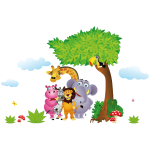 Stickers animaux amis de la jungle Stickers animaux amis de la jungle