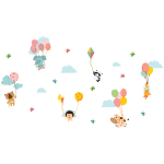 Stickers animaux et les cerfs - volants fantastiques Stickers animaux et les cerfs - volants fantastiques