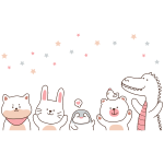 Stickers animaux du cirque heureux Stickers animaux du cirque heureux