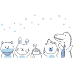 Stickers animaux du cirque mignons Stickers animaux du cirque mignons