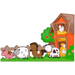 Sticker animaux de la ferme en balade Sticker animaux de la ferme en balade